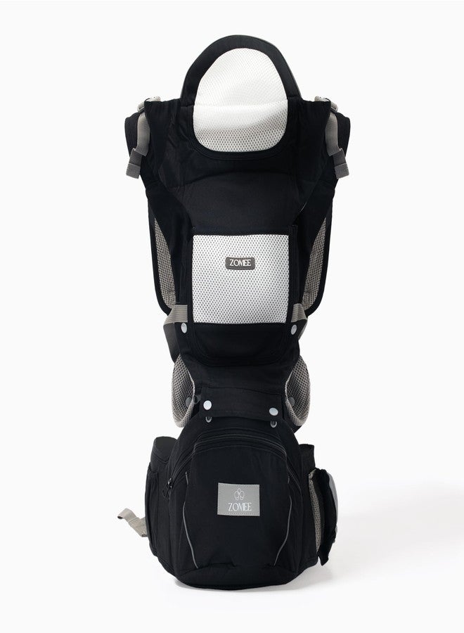Zomee Baby Carrier with Hip Seat, Breathable Mesh & Adjustable Straps, Multiple Ergonomic Carry Positions for Newborns to Toddlers 0-36 Months, Lightweight with Storage Pockets & Safety Strips - Image 1